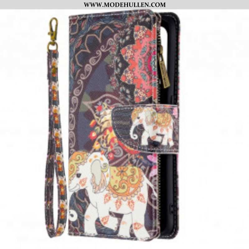 Flip Case Für Oppo A94 5G Elefanten-reißverschlusstasche