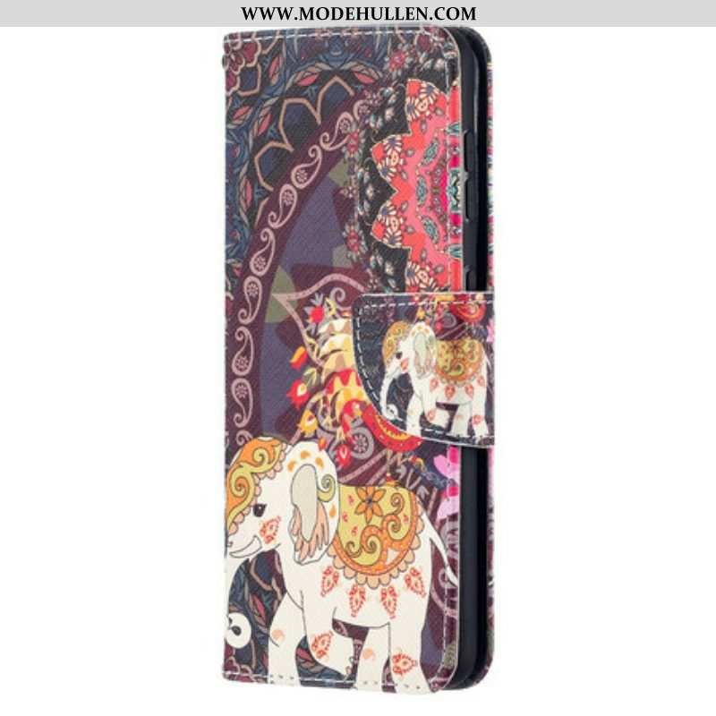 Flip Case Für Samsung Galaxy S21 5G Ethnische Elefanten-mandala