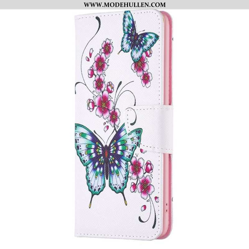 Flip Case Für Samsung Galaxy S23 5G Schmetterlinge Ablehnen