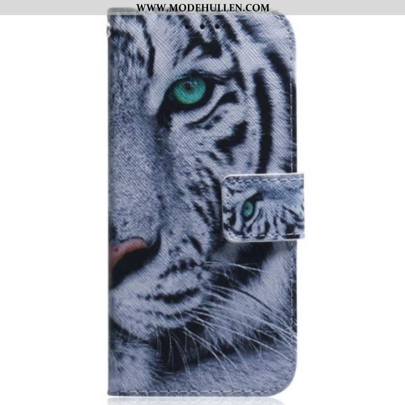 Flip Case Für Samsung Galaxy S23 Ultra 5G Weißer Tiger