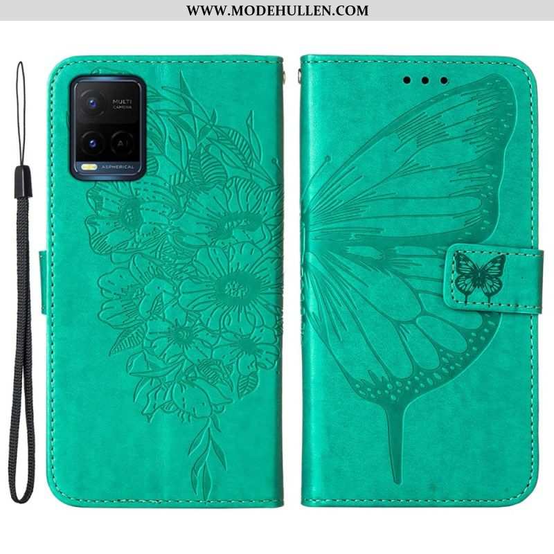 Flip Case Für Vivo Y21s Schmetterlingsdesign