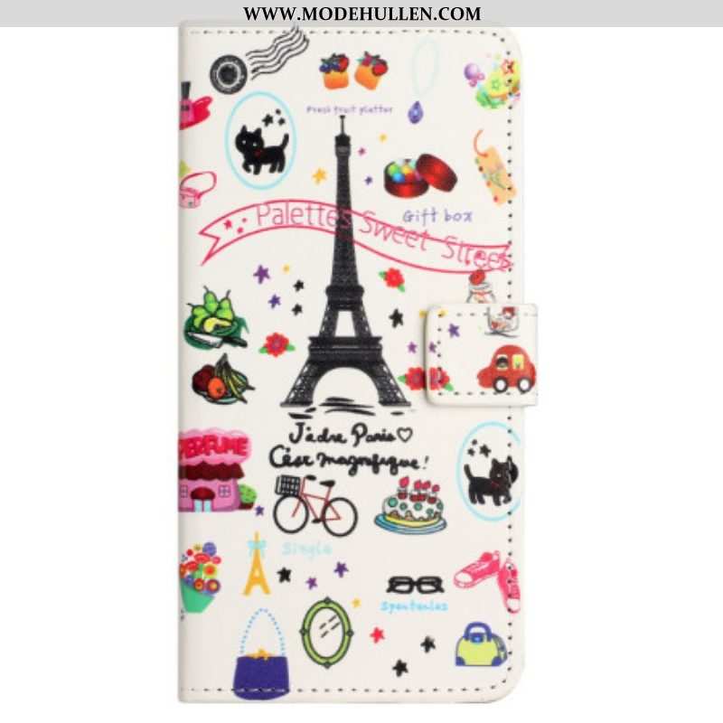 Flip Case Für Xiaomi Redmi Note 12 4G Ich Liebe Paris
