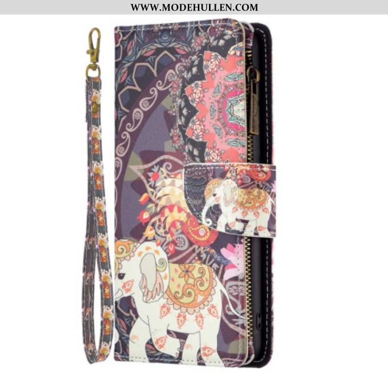Flip Case Für Xiaomi Redmi Note 12 5G Elefanten-reißverschlusstasche