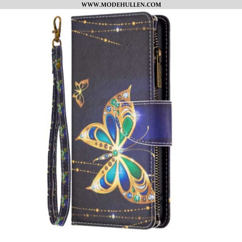 Flip Case Für Xiaomi Redmi Note 12 5G Geldbörse Mit Goldenen Schmetterlingen