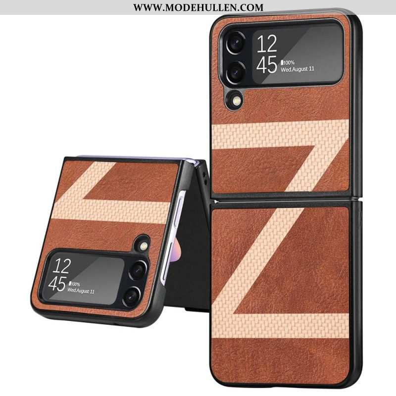 Handyhülle Für Samsung Galaxy Z Flip 4 Flip Case Stil Leder Z Design