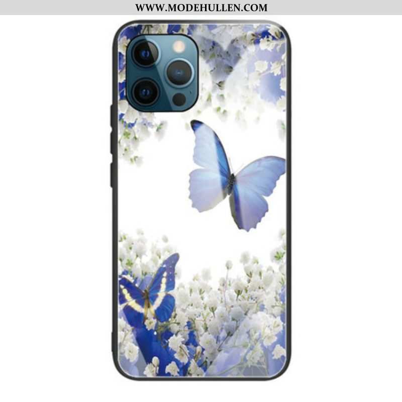Handyhülle Für iPhone 13 Pro Gehärtetes Glas Im Schmetterlings-design