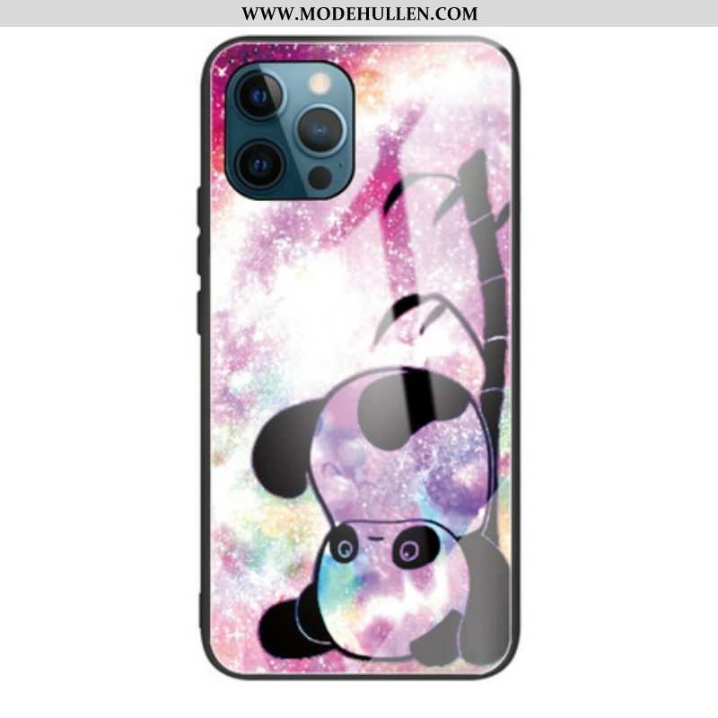 Handyhülle Für iPhone 13 Pro Gehärtetes Panda- Und Bambusglas