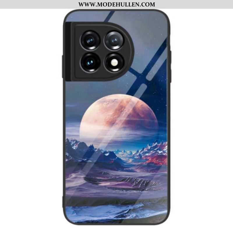 Hülle Für OnePlus 11 5G Space Moon Gehärtetes Glas