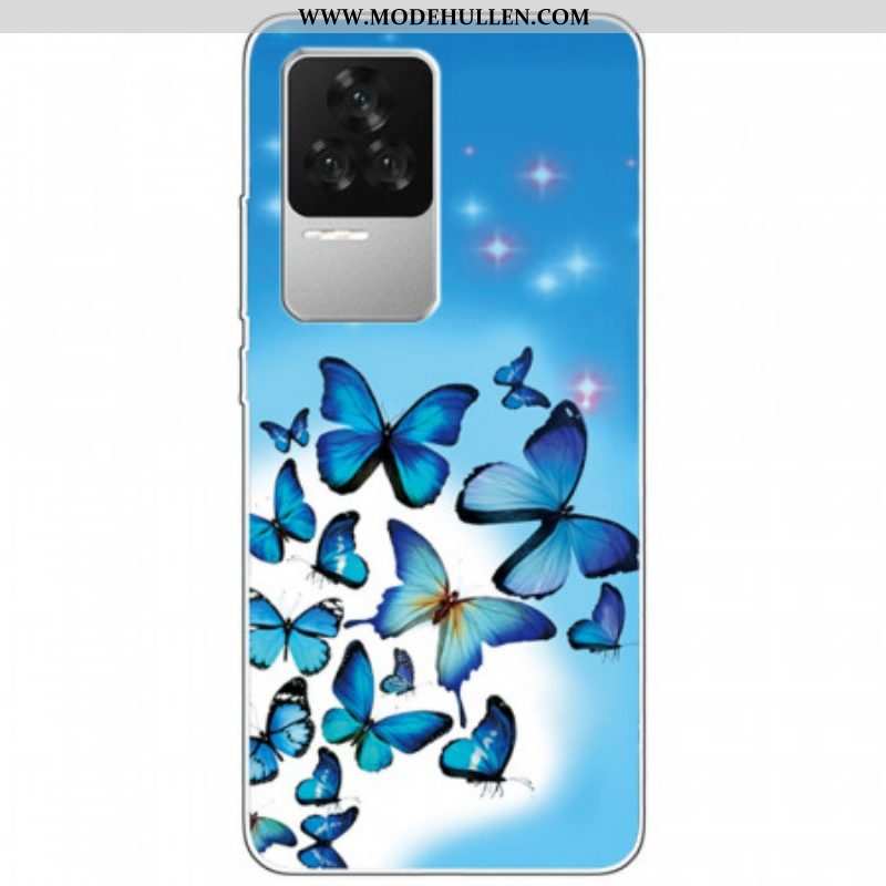 Hülle Für Poco F4 Blaue Schmetterlinge