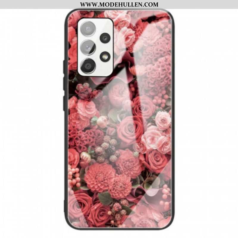 Hülle Für Samsung Galaxy A13 Rosenblüten Aus Gehärtetem Glas
