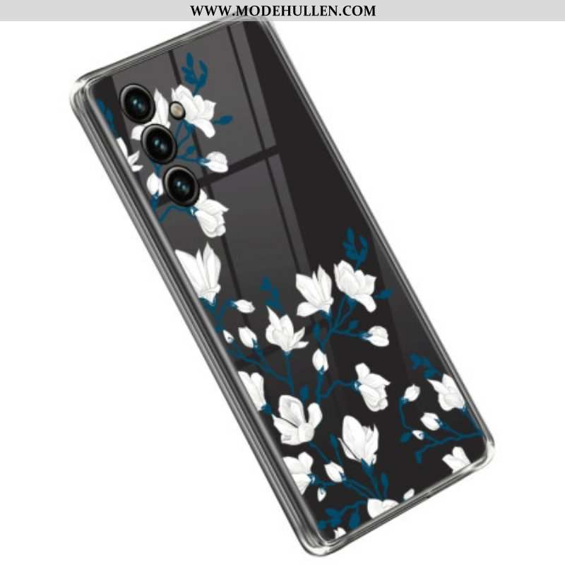 Hülle Für Samsung Galaxy A14 / A14 5G Nahtlose Weiße Blumen