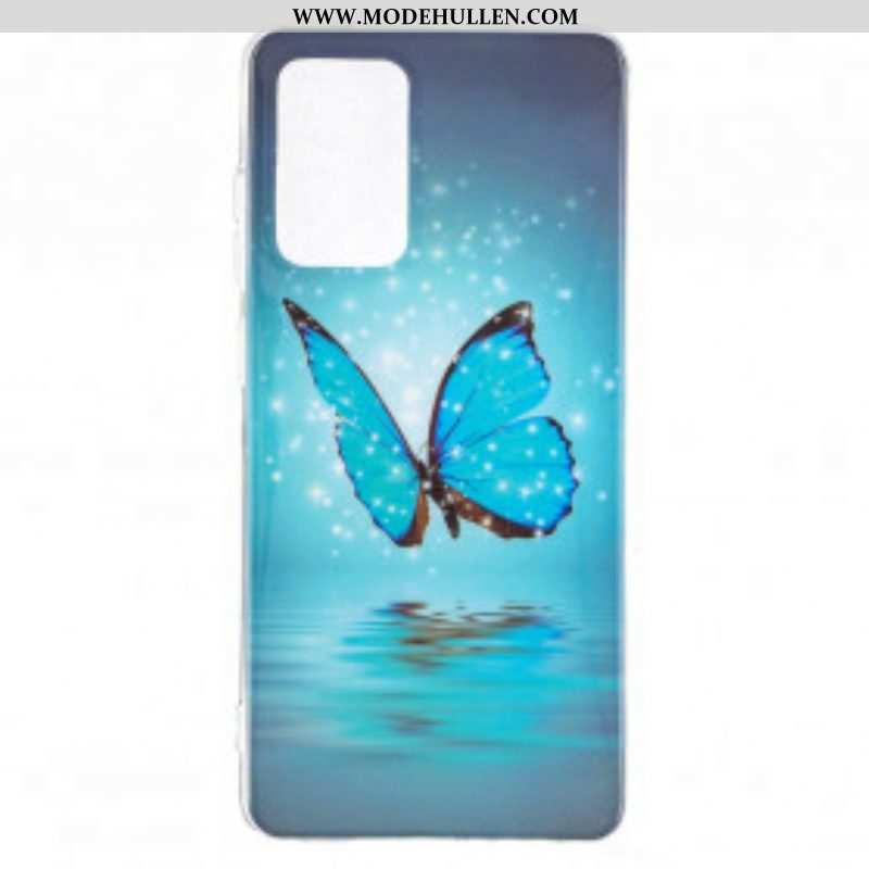 Hülle Für Samsung Galaxy A52 4G / A52 5G / A52s 5G Fluoreszierender Blauer Schmetterling