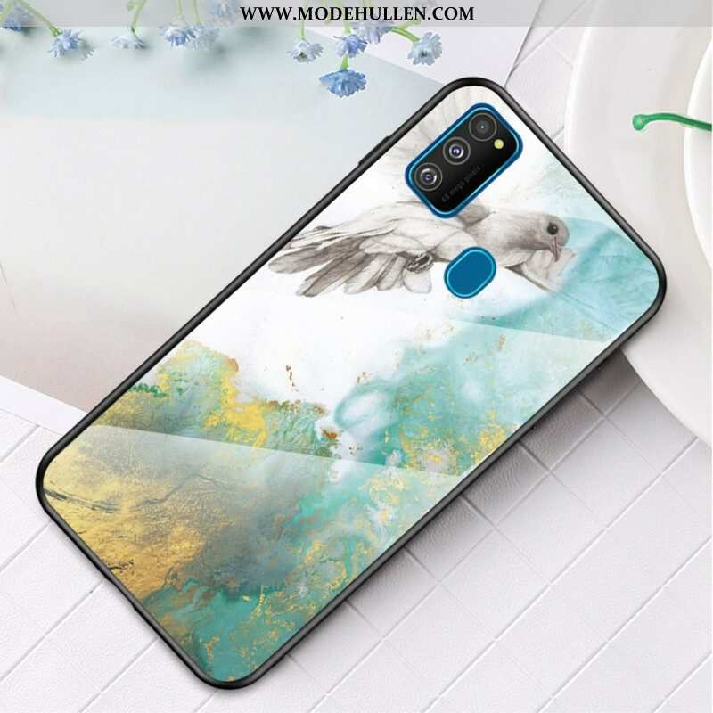 Hülle Für Samsung Galaxy M21 Premium-farbiges Gehärtetes Glas