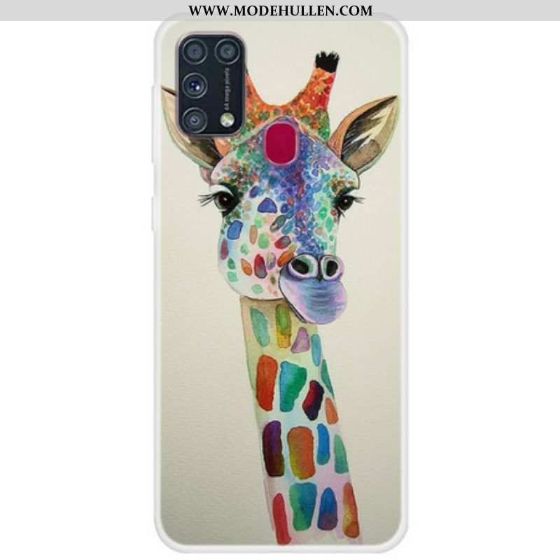 Hülle Für Samsung Galaxy M31 Bunte Giraffe