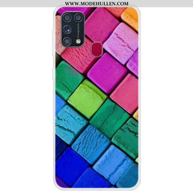 Hülle Für Samsung Galaxy M31 Farbige Würfel