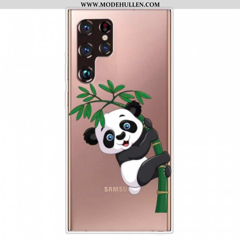 Hülle Für Samsung Galaxy S22 Ultra 5G Panda Auf Bambus
