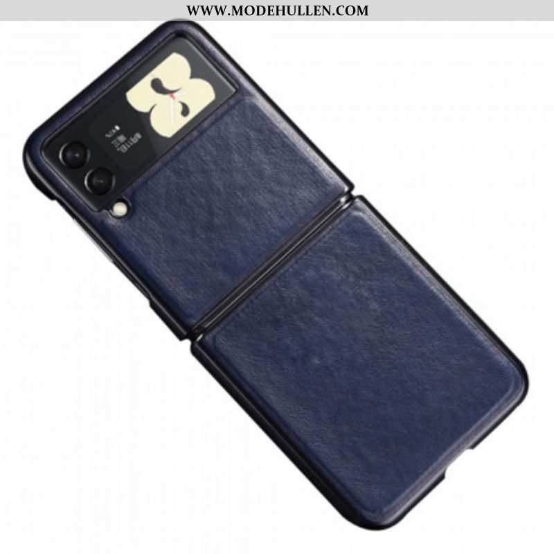 Hülle Für Samsung Galaxy Z Flip 3 5G Flip Case Nähte In Lederoptik