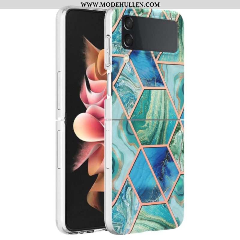 Hülle Für Samsung Galaxy Z Flip 4 Flip Case Geometrischer Marmor