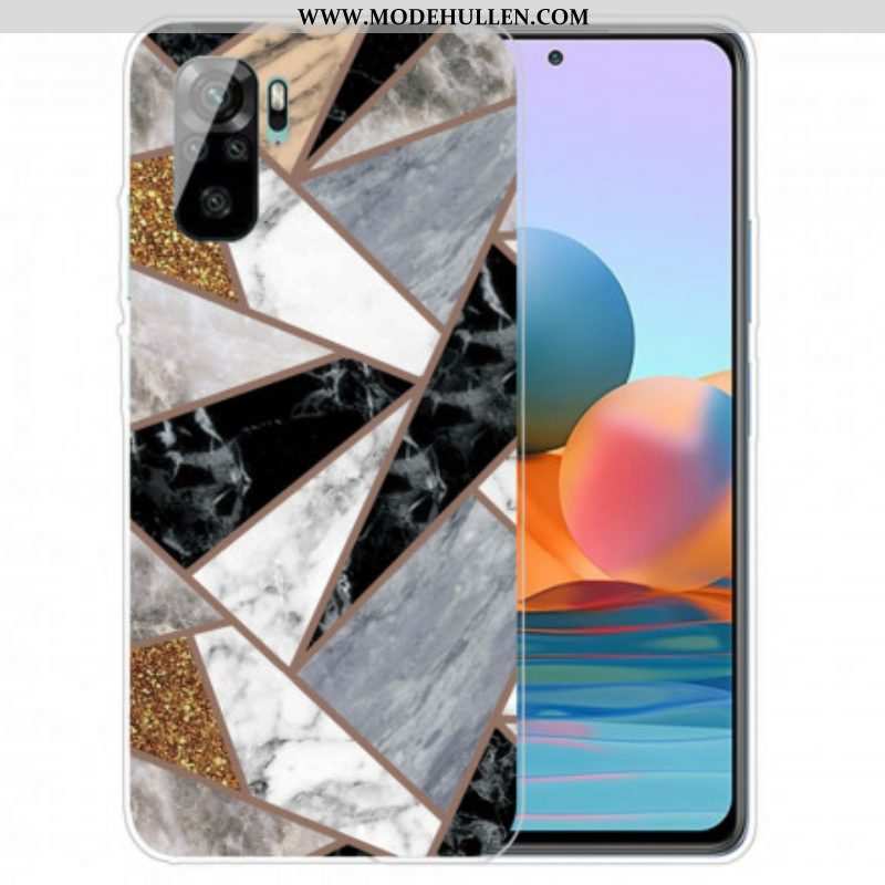 Hülle Für Xiaomi Redmi Note 10 / 10S Marmor Mit Intensiver Geometrie