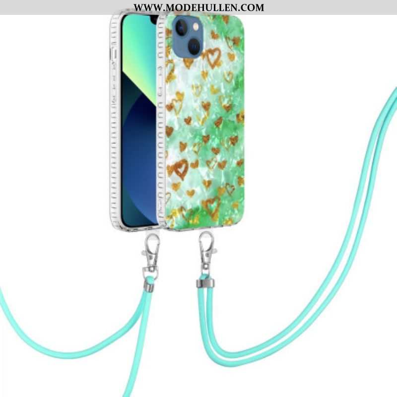 Hülle Für iPhone 14 Mit Kordel Stilvoller Herz-kordelzug