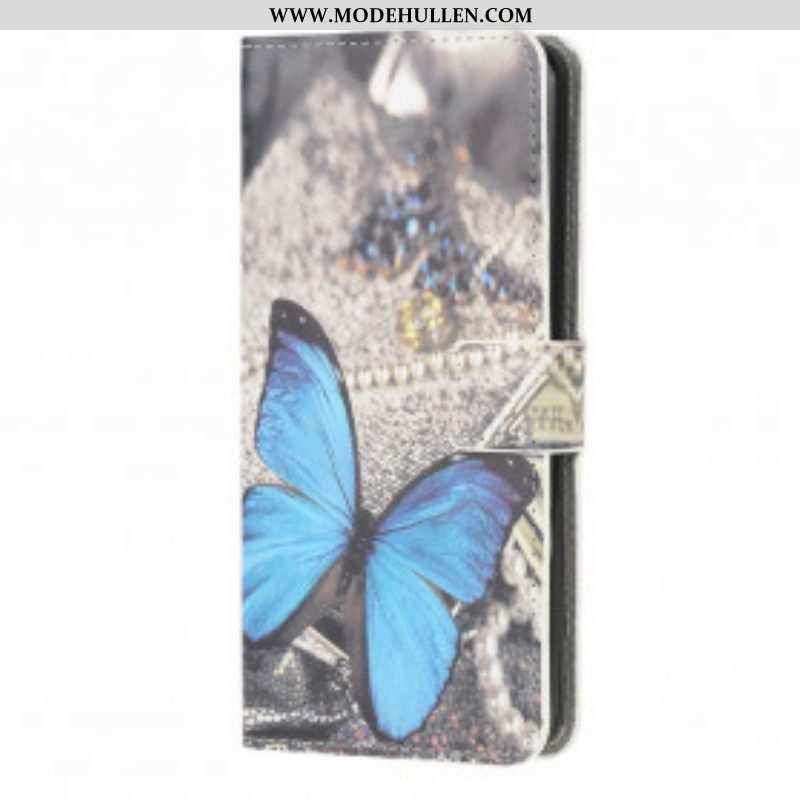 Lederhüllen Für Moto G50 Blauer Schmetterling