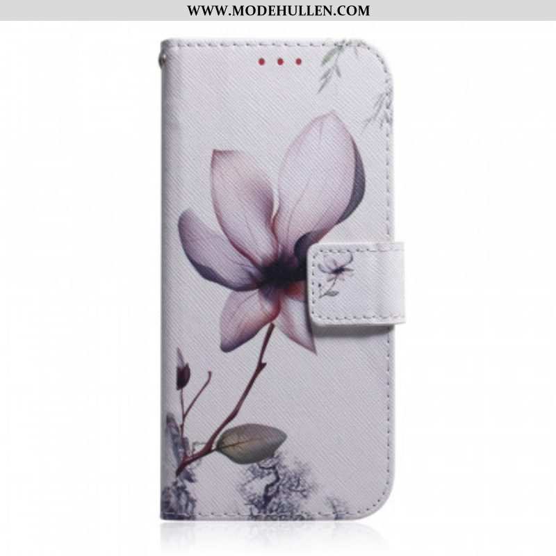 Lederhüllen Für OnePlus 10 Pro 5G Blume Staubiges Rosa