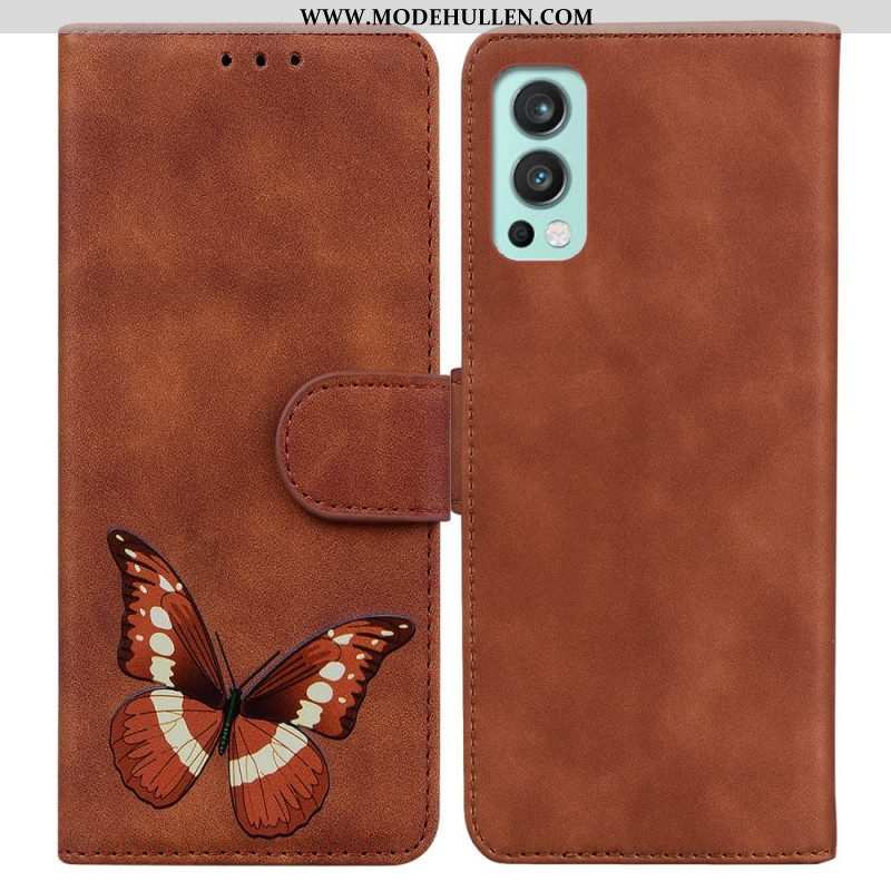 Lederhüllen Für OnePlus Nord 2 5G Hautberührender Schmetterling