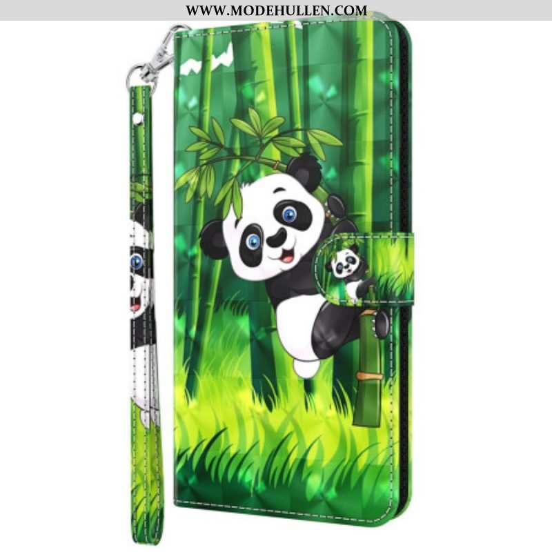 Lederhüllen Für Oppo A94 5G Panda Mit Schlüsselband