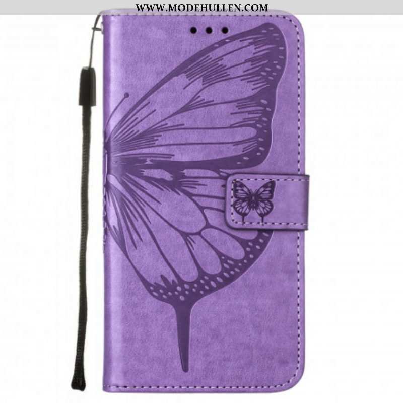 Lederhüllen Für Poco M3 Schmetterlingsdesign Mit Umhängeband