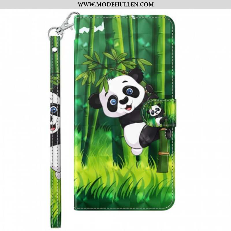Lederhüllen Für Samsung Galaxy A13 5G / A04s Panda Und Bambus