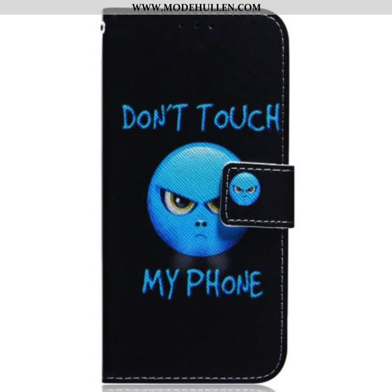 Lederhüllen Für Samsung Galaxy A54 5G Emoji: Fass Mein Telefon Nicht An