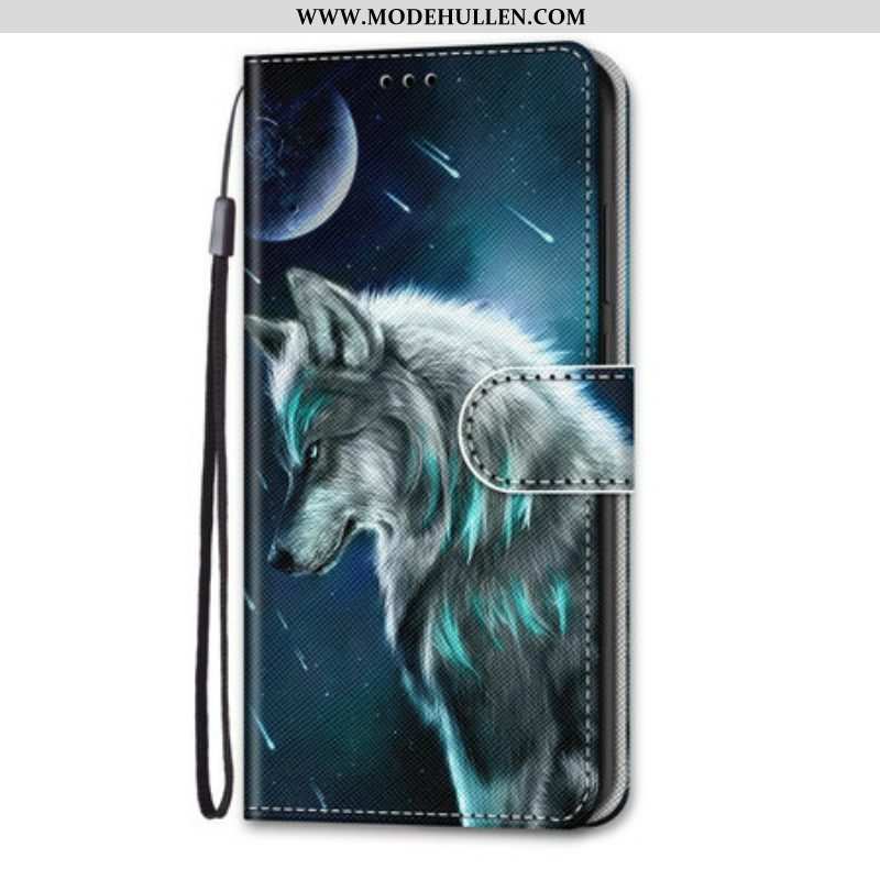 Lederhüllen Für Samsung Galaxy S21 Plus 5G Wolf Unter Einem Sternenregen