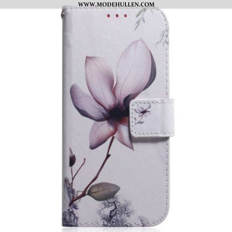 Lederhüllen Für Samsung Galaxy S23 Plus 5G Pinke Blume