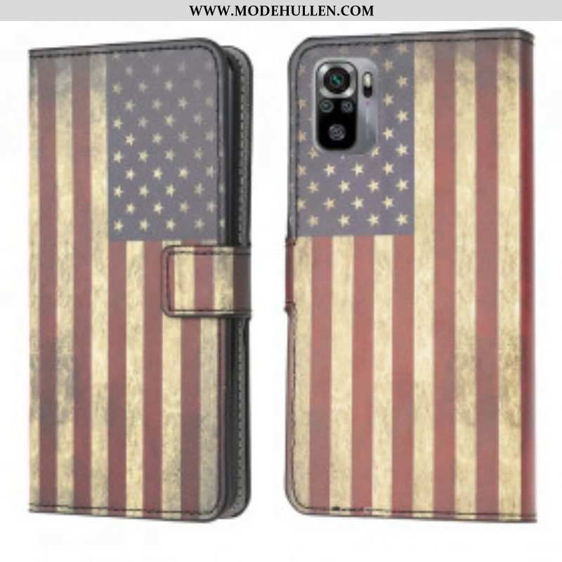 Lederhüllen Für Xiaomi Redmi Note 10 / 10S Amerikanische Flagge