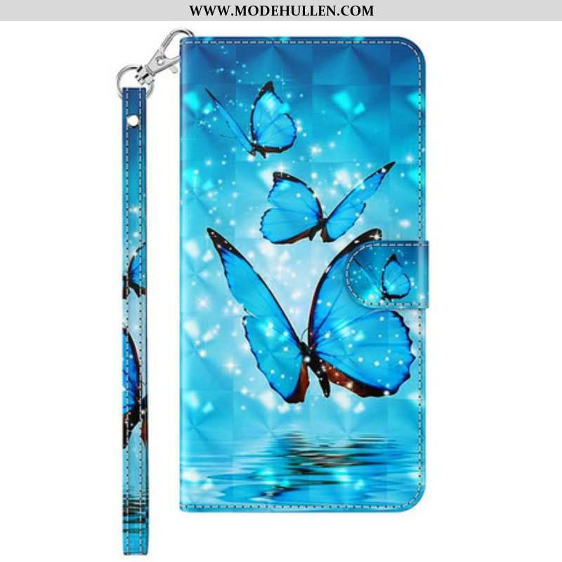 Lederhüllen Für Xiaomi Redmi Note 10 5G Blaue Schmetterlinge