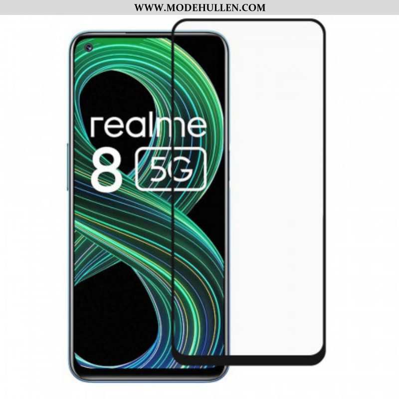 Realme 8 5G Displayschutzfolie Aus Gehärtetem Glas Mit Schwarzem Rand