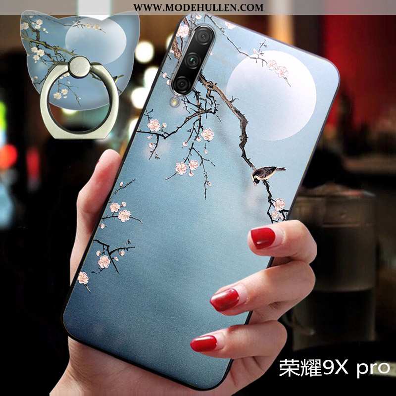 Hülle Honor 9x Pro Silikon Schutz Anti-sturz Trend Weiche Chinesische Art Super Blau