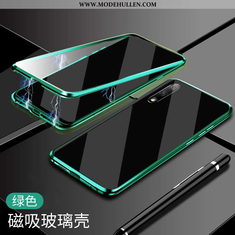 Hülle Honor 9x Schutz Glas Handy Doppelseitig Grün Case Magnetismus