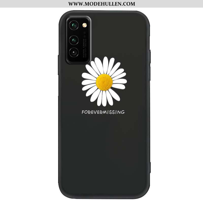 Hülle Honor View30 Schutz Nubuck Chrysanthemes Dünne Super Handy Einfach Schwarz