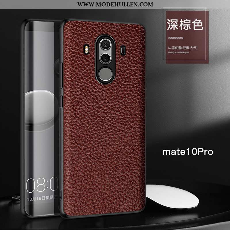Hülle Huawei Mate 10 Pro Schutz Echt Leder Business Handy High-end Alles Inklusive Kuh Rote