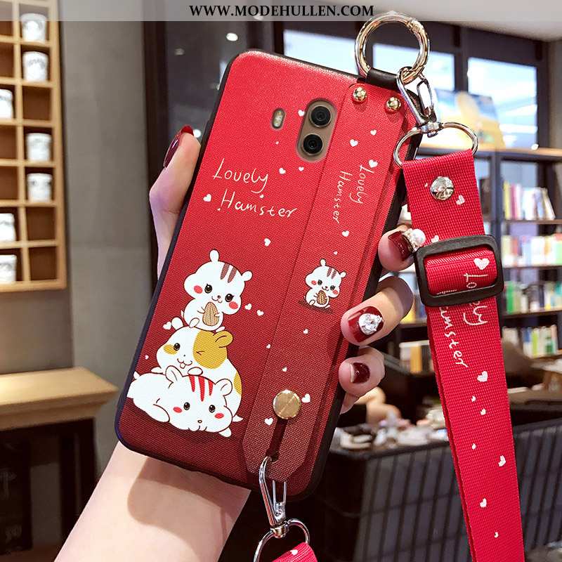 Hülle Huawei Mate 10 Trend Super Silikon Case Dünne Karikatur Nubuck Rote