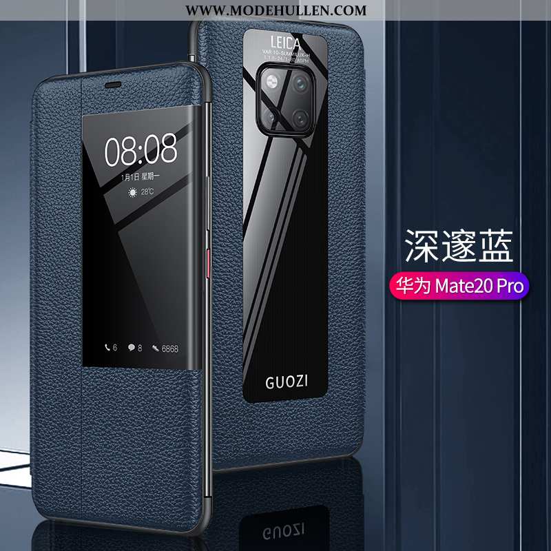 Hülle Huawei Mate 20 Pro Lederhülle Persönlichkeit Blau Dünne Super Folio Schutz