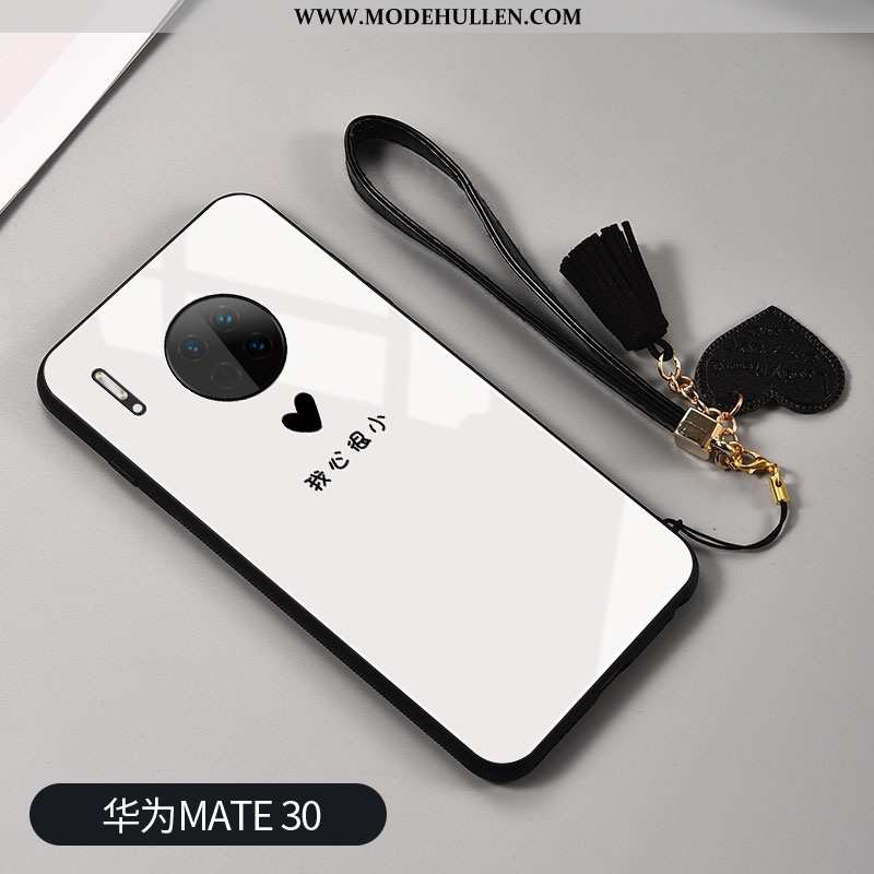 Hülle Huawei Mate 30 Glas Mode Persönlichkeit Netto Rot Handy Spiegel Silikon Schwarz