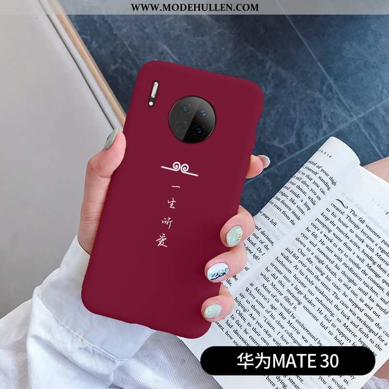 Hülle Huawei Mate 30 Kreativ Silikon Handy Einfach Rot Liebhaber Rote