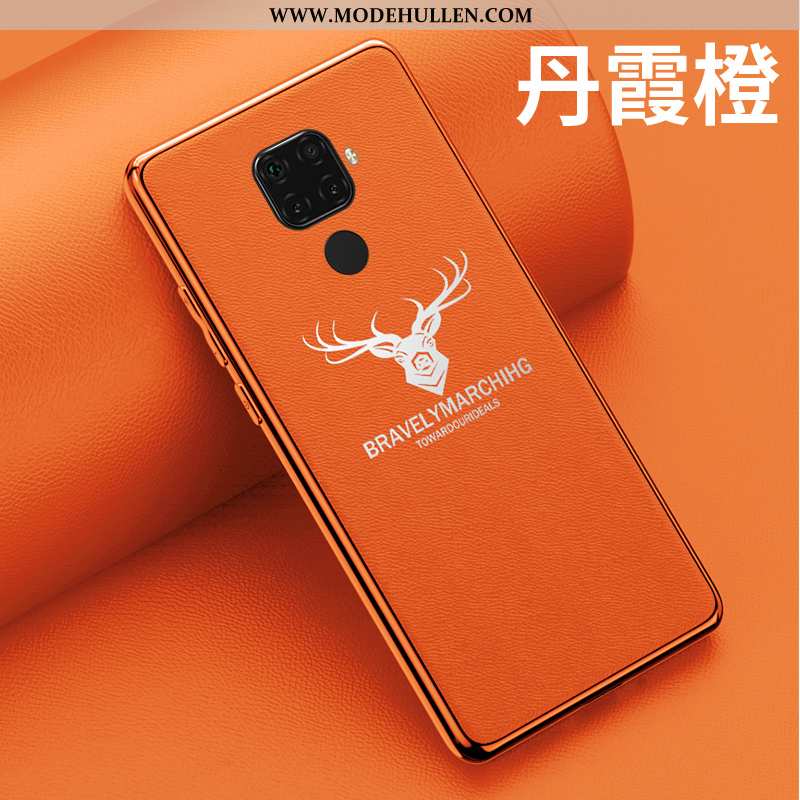 Hülle Huawei Mate 30 Lite Mode Leder Muster Case Business Orange