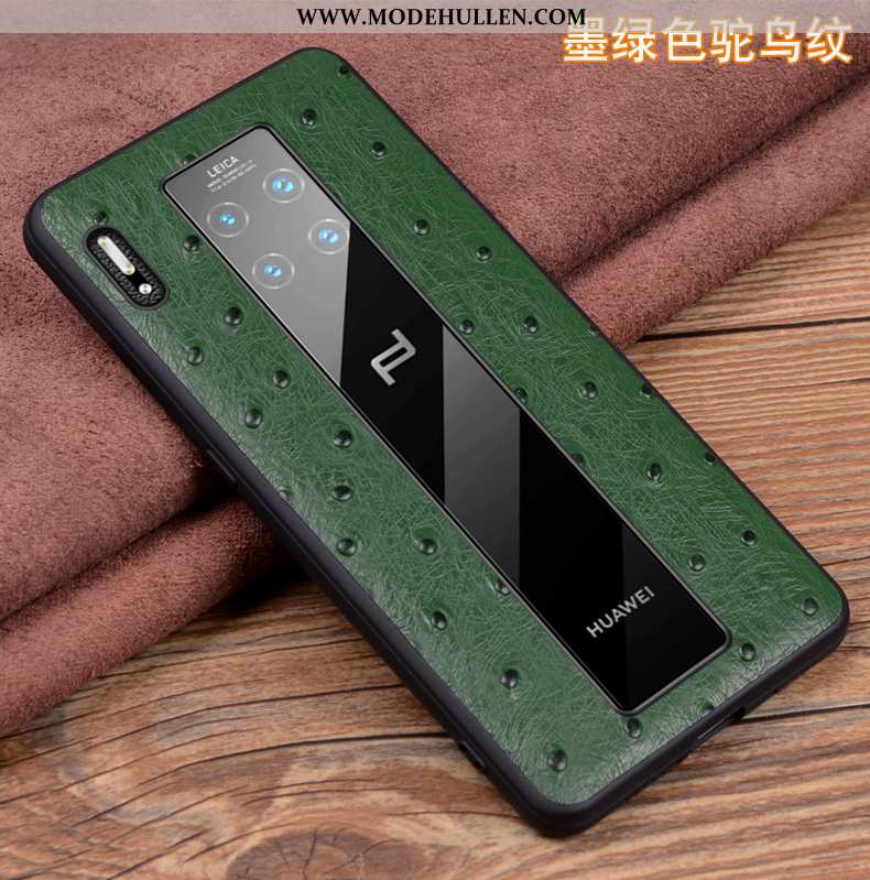 Hülle Huawei Mate 30 Rs Schutz Lederhülle Anti-sturz Grün Case Handy