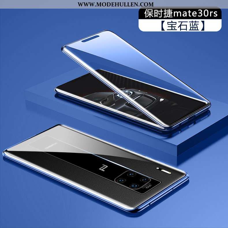 Hülle Huawei Mate 30 Rs Transparent Glas Blau Handy Temperieren