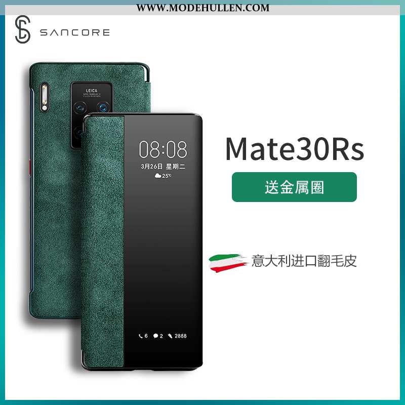 Hülle Huawei Mate 30 Rs Trend Anti-pelz Netto Rot Folio Grün Handy Case