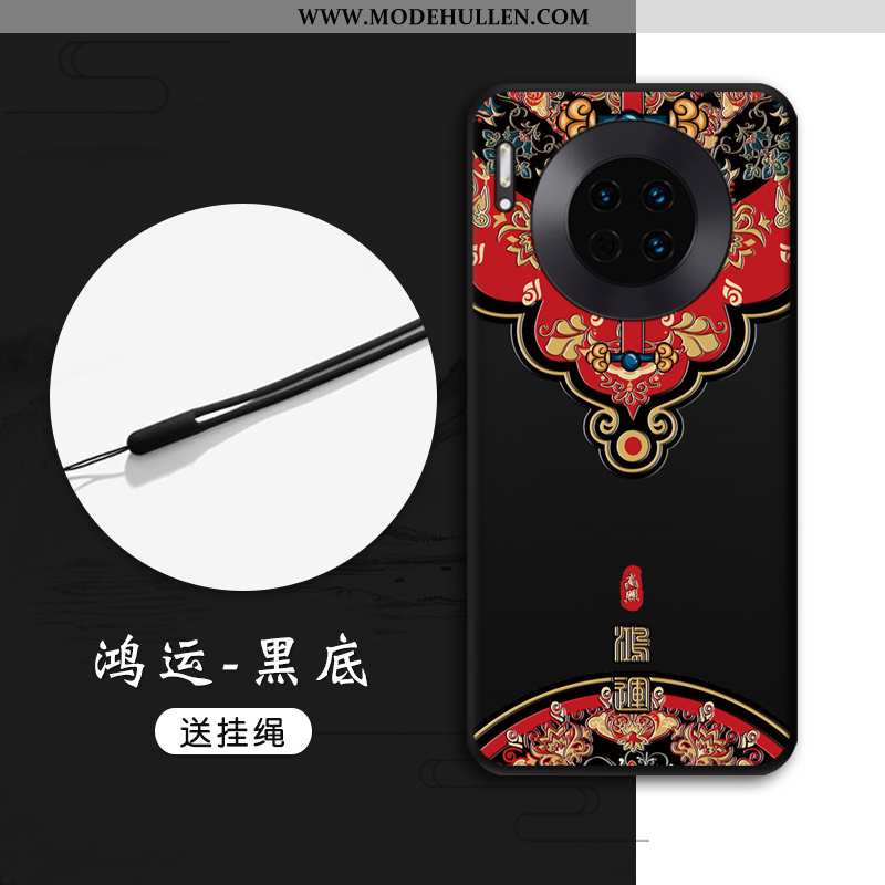 Hülle Huawei Mate 30 Schutz Prägung Wind Weiche Chinesische Art Handy Rote
