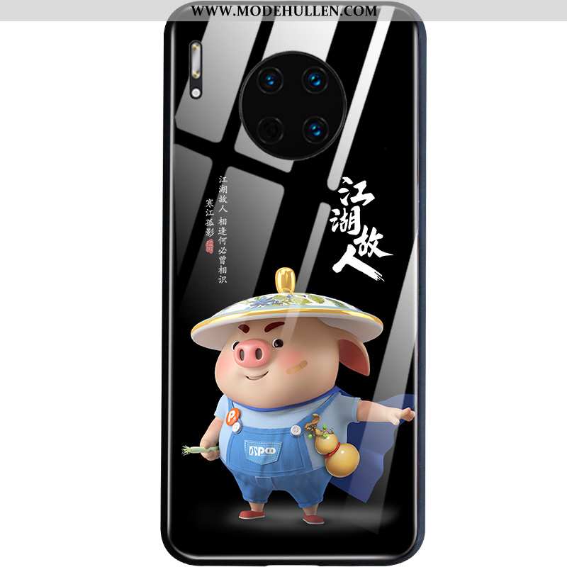 Hülle Huawei Mate 30 Super Dünne Mini Karikatur Case Schutz Anti-sturz Schwarz